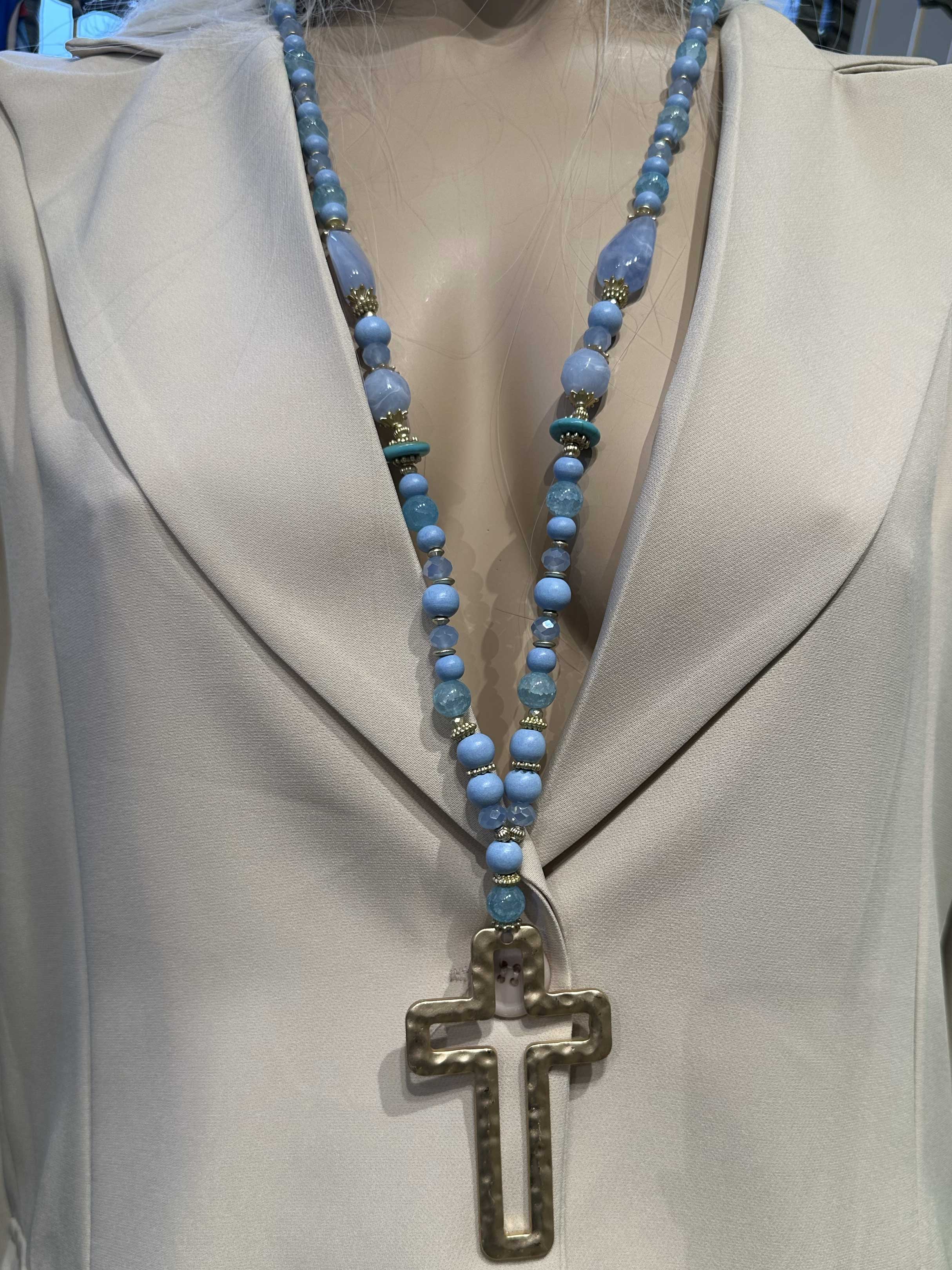 Chioma - Pärlhalsband med kors